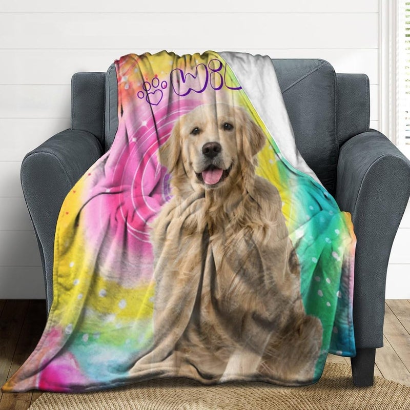 Artsadd Personalized Cat Dog Portrait Blanket - Personalized Dog Cat Memorial Throw Blanket with Pet Photo & Name - Custom Remembrance Gift for Family Friends - in Loving Memory Blanket for Dog Lovers - Image 4